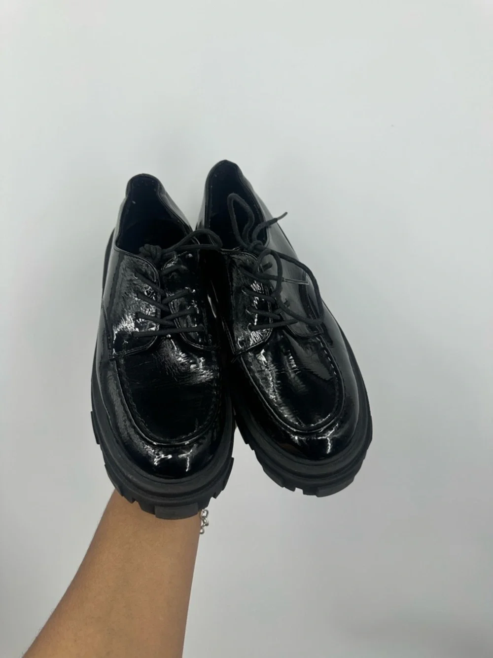 Asos Black Chunky Loafers Size Women's US 6 Grunge Goth Platforms